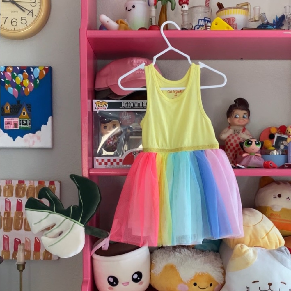 Cat & Jack Yellow/Rainbow Tutu Dress | 12M